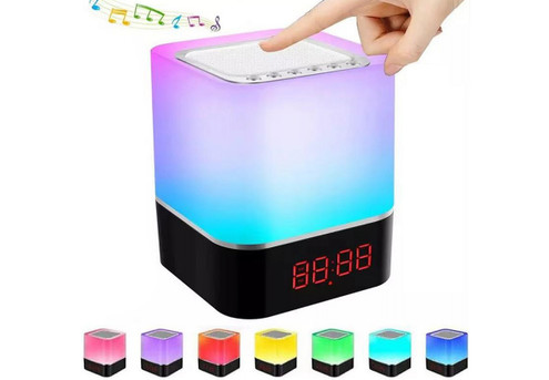 Three-in-One Bluetooth Music Speaker, Alarm Clock & Touch LED Night Light - Option for Two