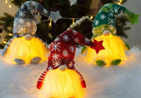 Lighted Christmas Gnome Santa Tabletop Christmas Decoration - Three Colours & Option for Two & Three-Pack Available