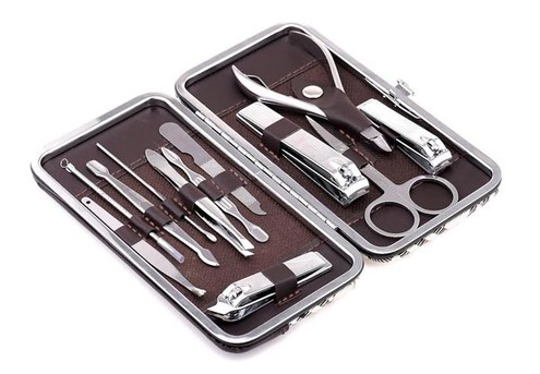 12-Piece Manicure Set in Patterned Case - Option for Two Sets