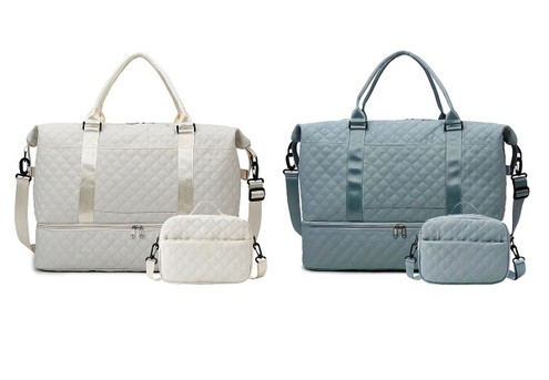 Two-Piece Travel Duffel Bag Set - Available in Three Colours & Option for Two Sets