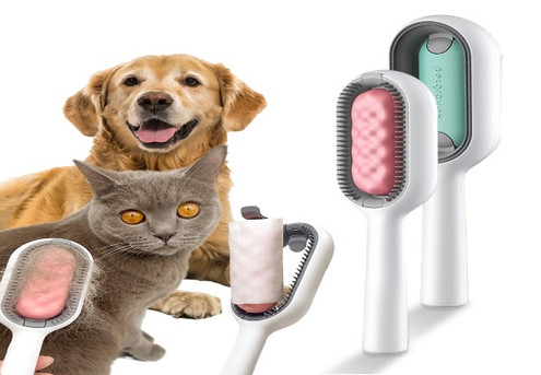 Three-in-One Pet Grooming Brush - Two Colours & Two Sizes Available