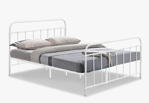 Darcy White Queen Metal Bed Frame