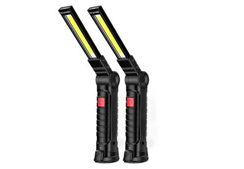 Two-Pack Five-Mode Rechargeable LED Work Light with Magnetic Base & Hanging Hook