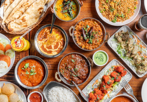 Two Curries & Two Rice for Two People - Option to include Two Plain Naan & for Four People