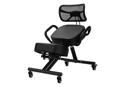 Ergonomic Kneeling Posture Chair with Adjustable Backrest & Casters