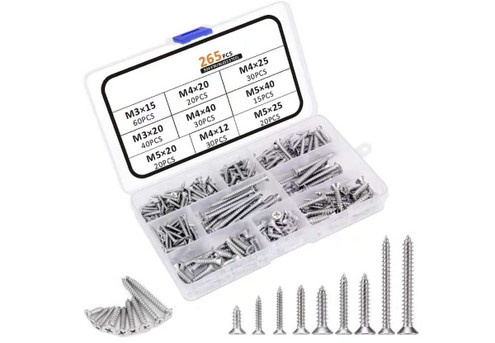 Stainless Steel Phillips Flat Head Self Tapping Screw Set