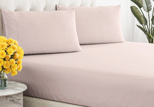 Renee Taylor 300TC Organic Cotton Fitted & Pillowcase Set - Available in Four Colours & Six Sizes