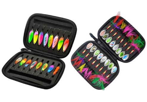 16-Piece Fishing Spinner Baits Kit Set - Two Styles Available