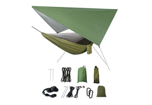 Camping Hammock with Mosquito Net & Rain Fly Tarp - Three Colours Available