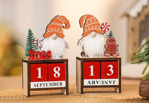 Portable Santa Design Christmas Calendar Ornament - Available in Two Styles & Options for Two-Pack