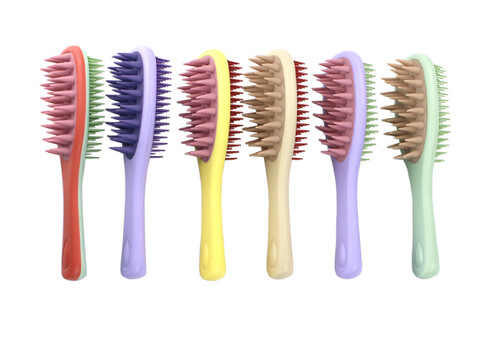 Double-Sided Silicone Scalp Massage Hair Brush - Available in Six Colours