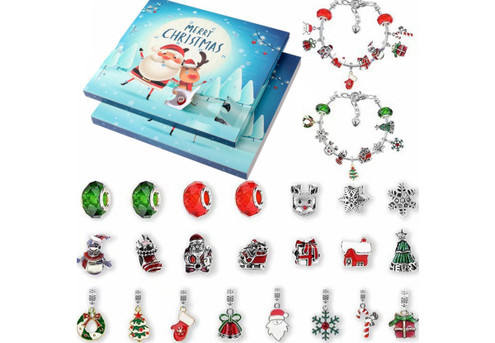 Christmas Advent Calendar DIY Charms Bracelet Gift Box