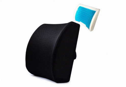 Cooling Gel Memory Foam Lumbar Back Support Cushion - Available in Three Colours