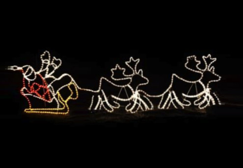 Giant Santa Sleigh with Two Deers