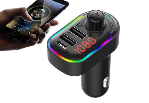 Bluetooth FM Transmitter Car Radio Receiver with Dual USB Fast Charging - Option for Two-Pack