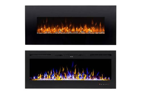 Electric Fireplace Wall Mounted & Recessed with Remote Range  - Two Options Available