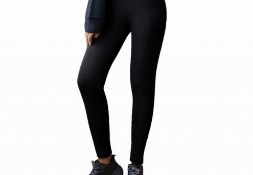 Fleece Lined Leggings with Pockets - Available in Two Colours & Four Sizes