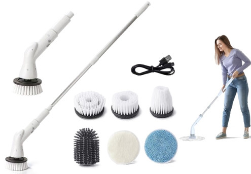 Electric Spin Scrubber with Six Replaceable Brush Heads