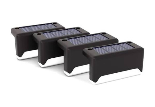 Four-Piece Outdoor Solar LED Deck Lights - Two Options Available