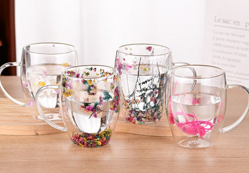 Double Insulated Glass Mug - Five Styles Available