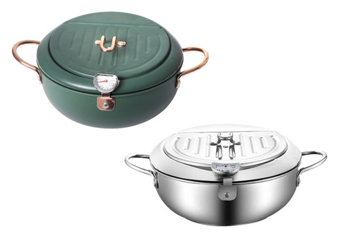 Toque Japanese Deep Frying Pot - Available in Two Colours & Two Sizes