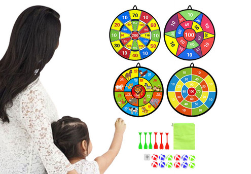 Kids Large Double-Sided Dart Board Game - Two Styles Available