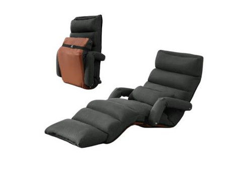 Adjustable Floor Sofa with Arms Pillow Pedal