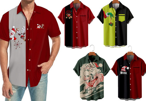 Men's Christmas Button-Down Shirt - Available in Five Styles & Eight Sizes