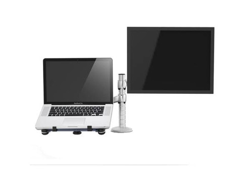 Two-in-One Adjustable Dual Arm Laptop & Monitor Stand