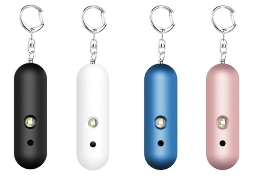 Safety Loud Alarm Siren Keychain with LED Light - Available in Four Colours & Option for Two-Pack
