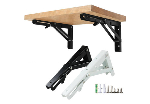 Two-Pack 25cm Wall Folding Bracket - Two Colours Available