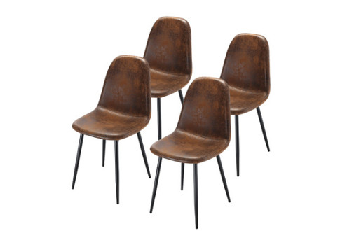 Four-Piece Suede Dining Chair Set