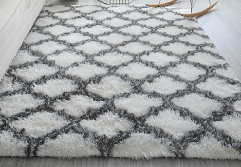 Geometric Pattern Fuzzy Area Rug - Available in Three Styles & Three Sizes