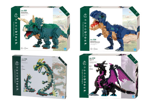 Nanoblock Dinosaurs & Dragon Range - Four Options Available