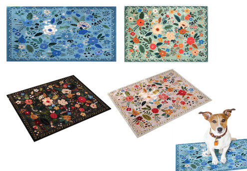 Boho Floral Small Area Rug - Available in Four Colours & Three Sizes