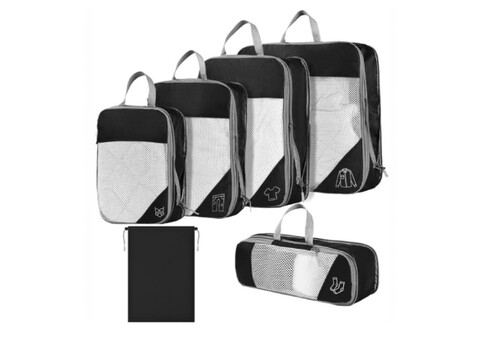Six-Piece Travel Compression Packing Cubes - Available in Four Colours