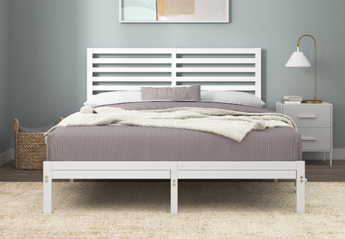 Zinus Minimalist & Sleek White Bed Frame - Available in Two Sizes