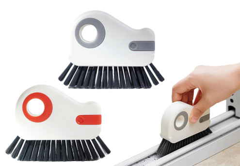 Set of Two-Piece Groove Cleaning Brush with Hidden Scraper - Available in Two Colours & Option for Two Sets