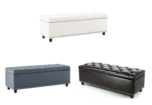 Toby Ottoman Storage Bench - Three Colours Available