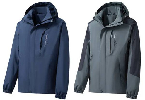 Mens Block Hooded Sports Windbreaker Jacket - Available in Four Colours & Six Sizes