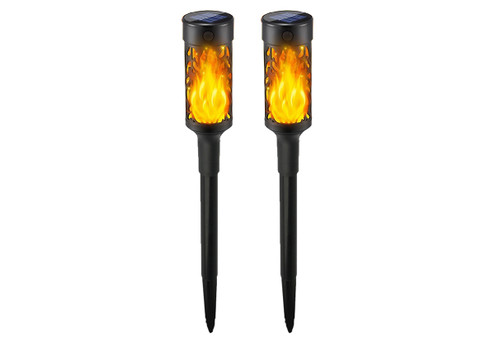 Set of Two-Piece Solar Flame Lights - Option for Two or Three Sets