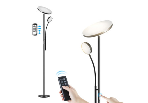 Adjustable Modern LED Reading Floor Lamp with Two Heads