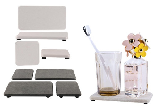 Four-Piece Water Absorbent Diatomite Tray Set - Available in Two Colours & Options for Two-Set