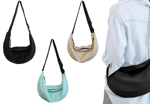 Unisex Hobo Crossbody Bag - Available in Three Colours & Option for Two-Pack