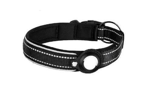 Dog Collar with Tag Holder Compatible with AirTag - Four Sizes Available