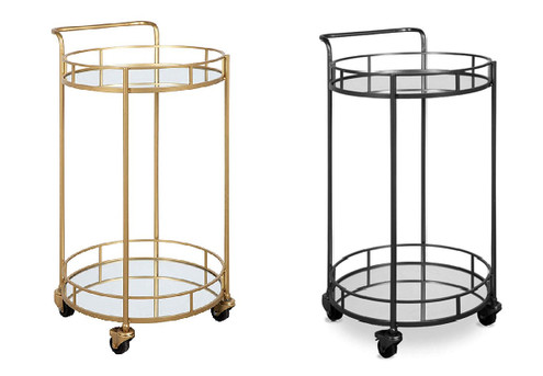 Round Bar Rolling Serving Cart - Two Colours Available