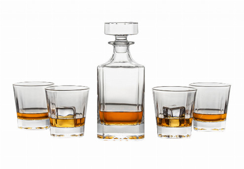 Novare Whiskey Decanter with Four Glasses - Two Options Available