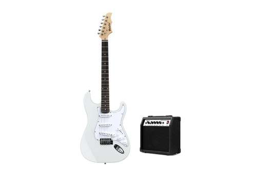 Melodic Stratocaster SSS Electric Guitar with 25W Amplifier Dakota White