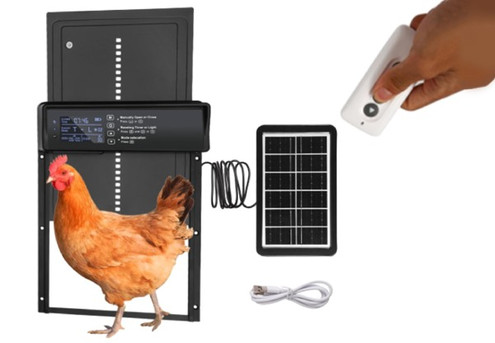 Solar Powered Automatic Chicken Coop Door with Remote Control