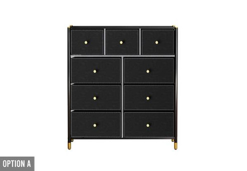 Nine-Drawer Tallboy Cabinet Dresser - Two Options Available
